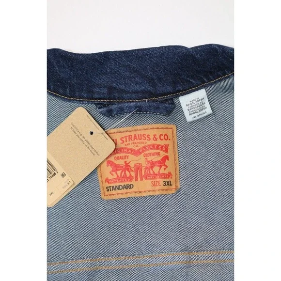 Levi's Men's Denim Trucker Jacket Dark Wash Blue Sz 3XL 07158-0021 - Picture 9 of 16